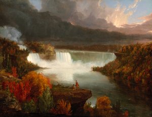Távoli kilátás a Niagara-vízesésre, 1830. alkotó: Thomas Cole