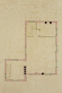 A Catskill-i tervezett villa második emeletének alaprajza alkotó: Thomas Cole