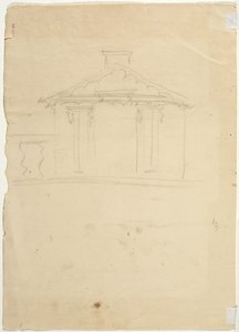 Szabadkézi rajz a Cedar Grove-i új stúdió magasságáról alkotó: Thomas Cole
