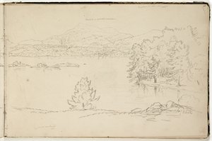 Hoosick vagy Saddle Mountain and Lake Pittsfield közelében, 1832 körül (grafitceruza törtfehér szőtt papíron) (lásd még: 3525969) alkotó: Thomas Cole