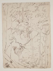 Kaaterskill-vízesés, 1801-48 körül (toll és barna tinta) alkotó: Thomas Cole