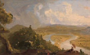 Vázlat a Mount Holyoke kilátásához, Northampton, Massachusetts, egy zivatar után (The Oxbow) alkotó: Thomas Cole