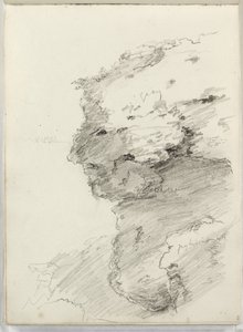 Cím nélkül (egy szikla részlete lombokkal) 1831 (ceruza papíron) alkotó: Thomas Cole