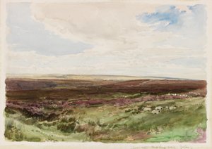 Moorland near Hart Leap Well, Yorkshire (akvarell, papír) alkotó: Thomas Collier