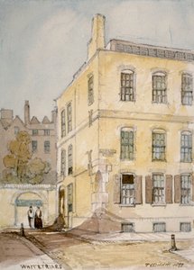 A Whitefriars képe, amely a Lombard Street sarkát mutatja Londonban, 1851.