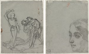 Párbaj az Álarcosbál után (recto); Egy nő feje (fordítva) alkotó: Thomas Couture
