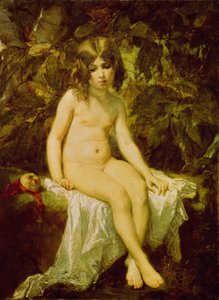 Kis fürdőző. Thomas Couture (1815-1879) festménye, olaj, vászon