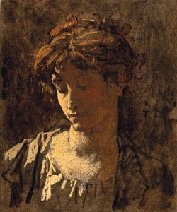Női portré (olaj, vászon) alkotó: Thomas Couture