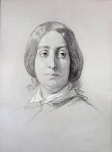 A betűs nő portréja, George Sand (1804-1876) Aurore Dupin, Baronne Dudevant Thomas Couture (1815-1879) rajza 1844 Párizs, Romantikus Élet Múzeuma alkotó: Thomas Couture