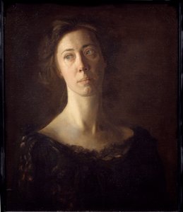 Clara portréja (Clara J. Mather) Thomas Cowperthwaite Eakins (1844-1916) festménye (ec. keserű.) 20. század V. 0,61x0,51 m Párizs, Muse d