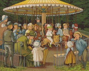 Párizs: körhintó a Champs Elysees-n (színes litó)