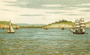 Dover fehér sziklái a csatorna átkelőjéből nézve alkotó: Thomas Crane