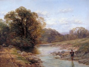 „Egy Sylvan Stream”, 19. század alkotó: Thomas Creswick