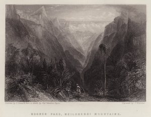 Kooner-hágó, Neilgherri-hegység (színes litho) alkotó: Thomas Creswick
