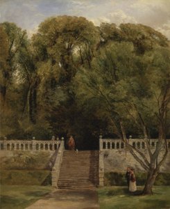 A teraszon a Haddon Hallban, Derbyshire-ben alkotó: Thomas Creswick