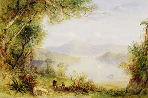 Kilátás a Hudson folyóra, 1840-45 körül (olaj, panel)