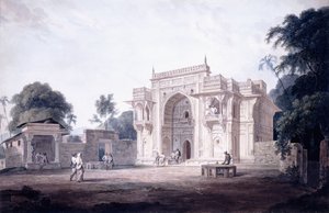 Mecsetbe vezető kapu, Chunargarh, Uttar Pradesh, c. 1789-90 alkotó: Thomas Daniell