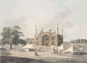 Akbar császár sírjának kapuja Secundrában, Agra mellett alkotó: Thomas Daniell