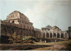 A palota része, Madura, XIII. tábla a „Keleti táj”-ból, 1797-ben (színes akvatinta) alkotó: Thomas Daniell