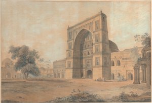 A Juanpore-i mecset Hussain Sherki szultán építette | 1789 decemberében készült alkotó: Thomas Daniell