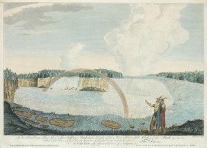 A niagarai nagy szürkehályog keleti képe, J. Fougeron metszet, 1763-68 körül