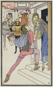 Illusztráció Boccaccio Dekameronjához (színes litográfia)
