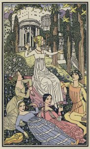 Illusztráció Boccaccio Dekameronjához (színes litográfia)