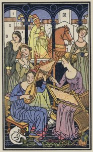 Illusztráció Boccaccio Dekameronjához (színes litográfia)