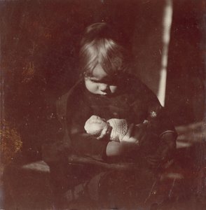 Betty Reynolds babával ölben, kb. 1885. alkotó: Thomas Eakins