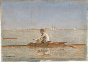 John Biglin egypárevezősben, 1873 (wc papíron) alkotó: Thomas Eakins