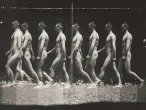 [Man Walking, Stroboscopic Photograph], 1880-as évek, nyomtatott 1930-40-es évek, 1880-as évek, nyomtatott 1930-40-es évek. alkotó: Thomas Eakins