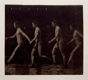Marey Wheel fényképei azonosítatlan modellről, 1884. alkotó: Thomas Eakins