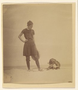 [Margaret Eakins és Harry a tengerparton, Manasquan, New Jersey] alkotó: Thomas Eakins