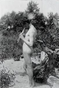Standing Piper Study for Arcadia, c. 1883. alkotó: Thomas Eakins
