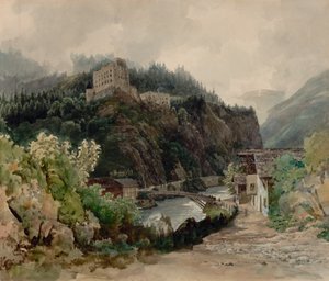 Kilátás a Landeck-kastélyra Tirolban alkotó: Thomas Ender