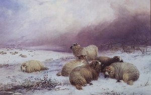 Téli táj juhokkal alkotó: Thomas Francis Wainewright