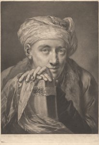 Porträt eines Mannes mit Turban, auf ein Buch gelehnt