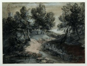 Egy fakocsi egy erdei úton, 1775-80 alkotó: Thomas Gainsborough