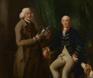 William Anne Hollis, Essex 4. grófjának portréja, amint serleget nyújt át a watfordi Thomas Clutterbucknak alkotó: Thomas Gainsborough