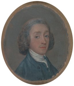 Púderezett hajú fiatal férfi portréja alkotó: Thomas Gainsborough