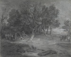 Erdős táj cigánytáborral alkotó: Thomas Gainsborough