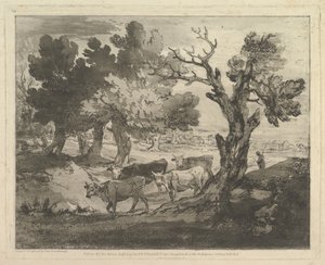 Erdős táj pásztorokkal és tehenekkel, 1797. augusztus 1. alkotó: Thomas Gainsborough
