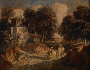 Erdős táj lovas parasztokkal alkotó: Thomas Gainsborough