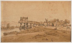 Válogatás a húsz legszebb kilátásból Párizsban, 1802. alkotó: Thomas Girtin