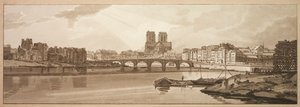 Válogatás a húsz legfestőibb párizsi kilátásból: A Pont de la Tournelle és a Notre Dame kilátása az Arzenálból alkotó: Thomas Girtin