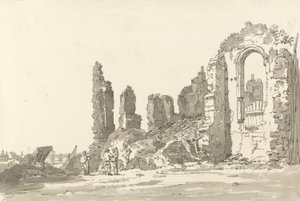 A Savoy-palota romjai, London (toll és tinta mosással papíron) alkotó: Thomas Girtin