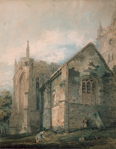 Az ókori Charnel-ház, Szentháromság-templom, Stratford-upon-Avon, 18. század alkotó: Thomas Girtin