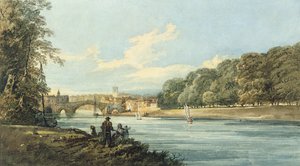 The New Walk, York, 1798 körül (ceruza és akvarell papíron) alkotó: Thomas Girtin