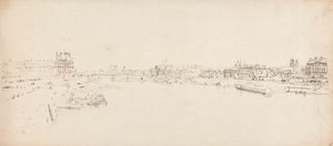 Kilátás a Tuileriákra és a hídra a Pont de la Concorde-ról alkotó: Thomas Girtin