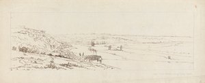 Kilátás a Marly-i Vízművekre és a távolban látható St. Germain-en-Laye-re alkotó: Thomas Girtin